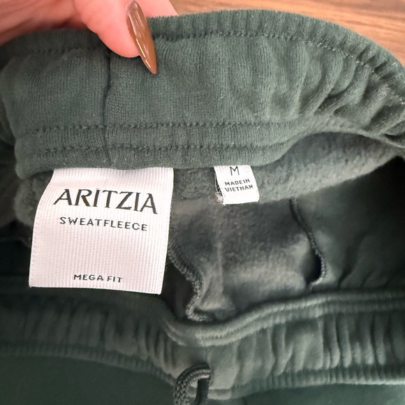 Aritzia Dark Green Fleece Sweatpants - Picture 2 of 3